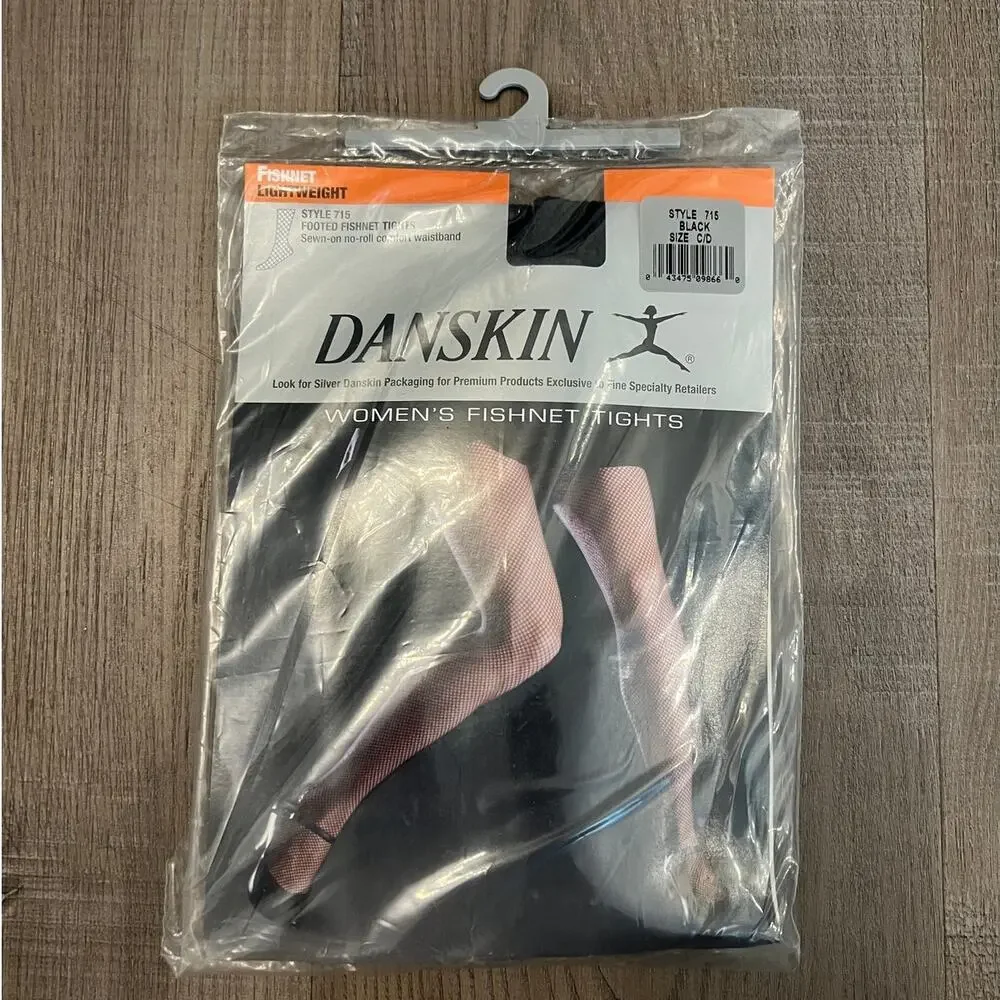 NOS Danskin Black Fishnet Stockings